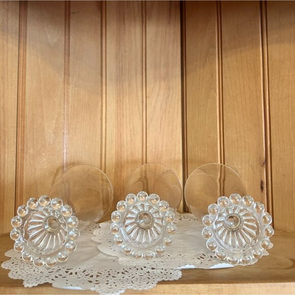 Vintage Imperial Candlewick Boopie Goblet Set Of 3 Clear Glasses Tumbler Wine Gl - Picture 3 of 4